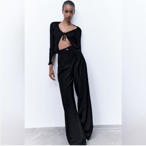 Zara limited edition Elegant Black flared black trouser